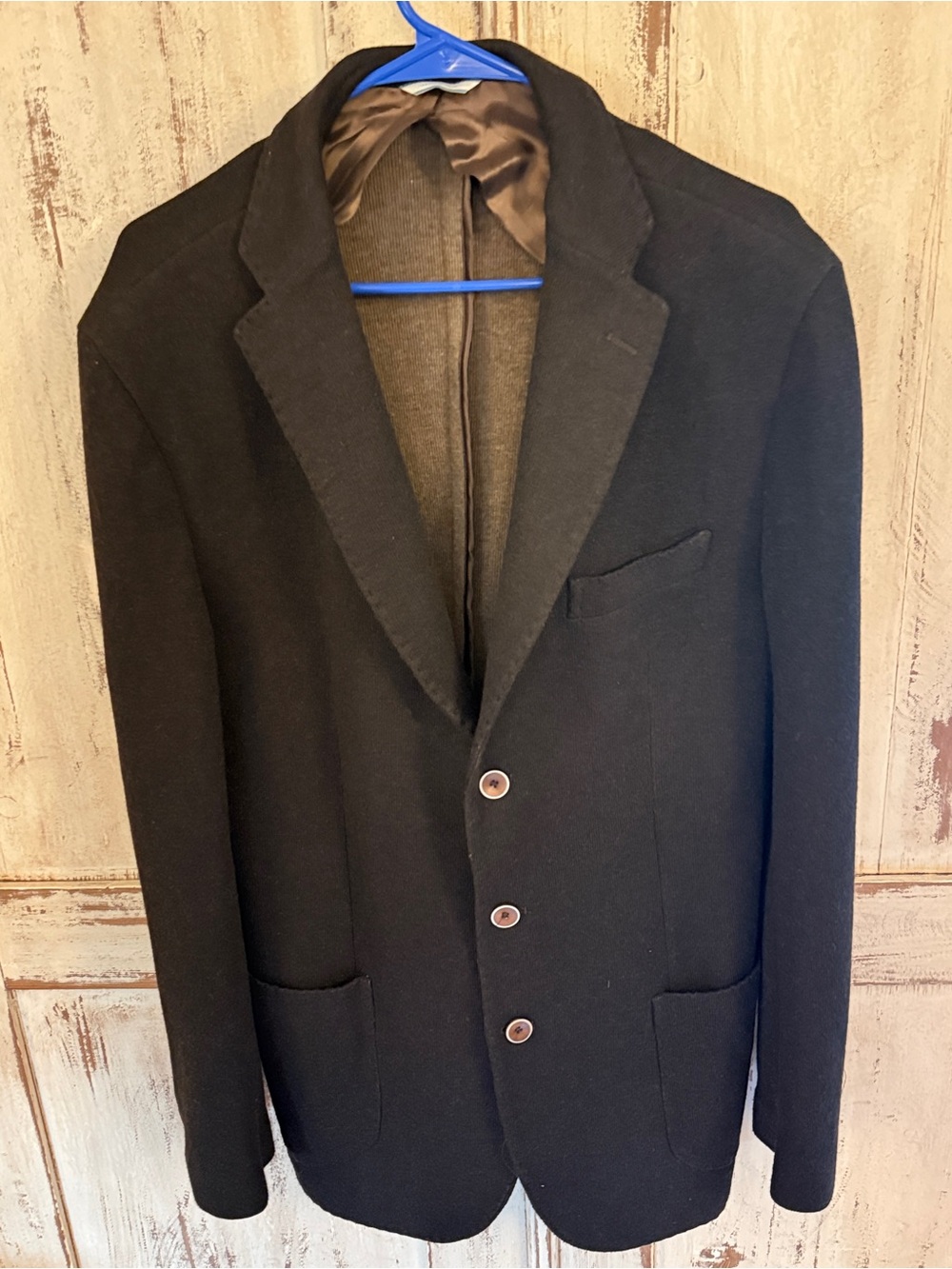 Gemelli Italy Made Knit Blazer Sport Coat Wool Blend. Brown. IT 54L. US 44L.